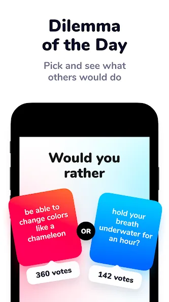 Dilemmaly - Would you rather? [MOD: безлимитные дилеммы и все режимы] Screenshot 4
