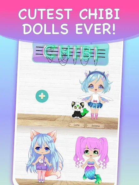 Chibi Dress Up Games for Girls [MOD: разблокированы все наряды и аксессуары] Screenshot 1