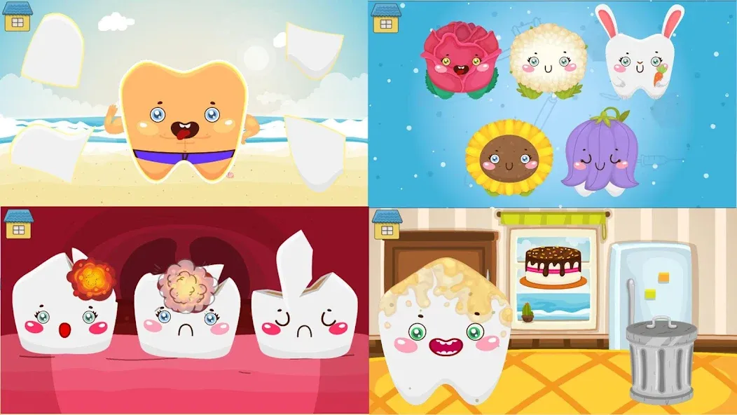 Funny Teeth kids dentist care! [MOD: безлимитные деньги и все инструменты] Screenshot 1