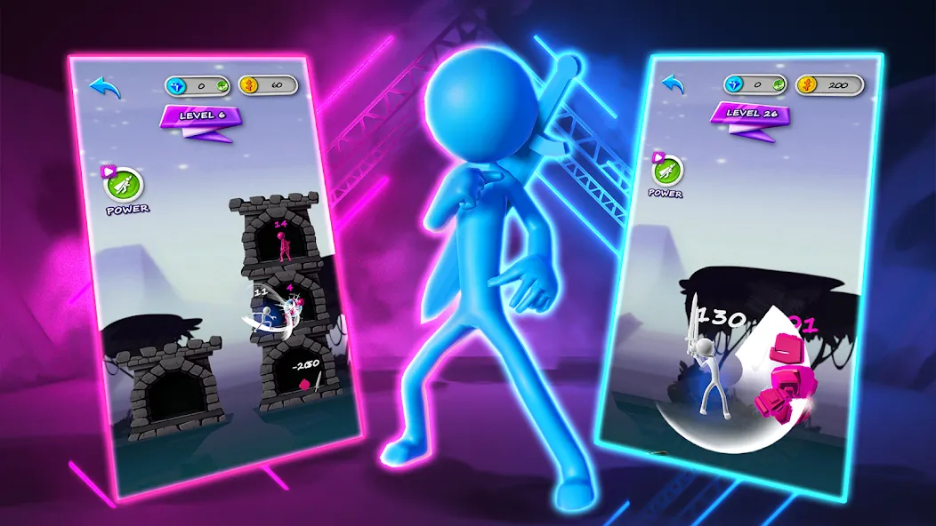 Stickman Tower Defense [MOD: безлимитные деньги и усиленная защита] Screenshot 1