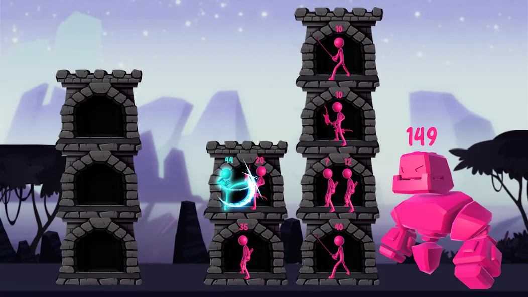 Stickman Tower Defense [MOD: безлимитные деньги и усиленная защита] Screenshot 2