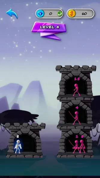 Stickman Tower Defense [MOD: безлимитные деньги и усиленная защита] Screenshot 3