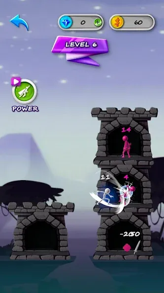 Stickman Tower Defense [MOD: безлимитные деньги и усиленная защита] Screenshot 4