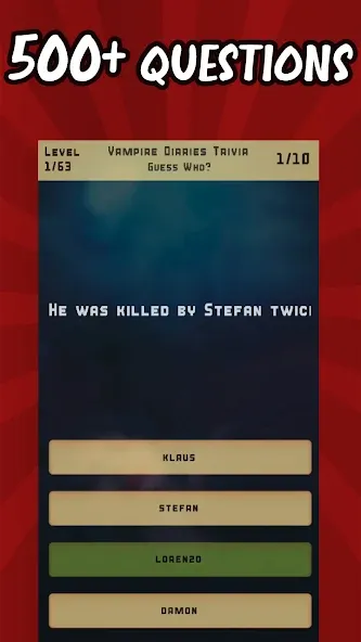 Vampire Diaries Quiz Trivia [MOD: открыты все вопросы и подсказки] Screenshot 1