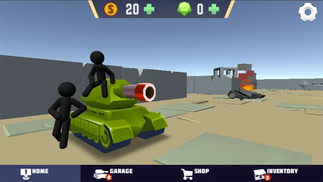 Stickman Tank Battle [MOD: безлимитные деньги и мощные танки] Screenshot 1