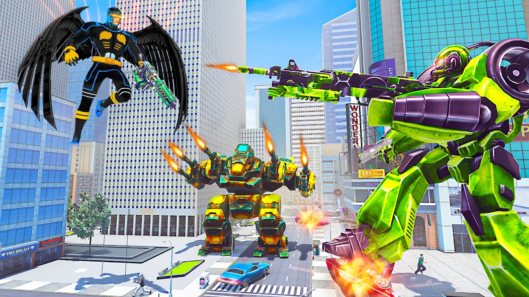 Flying Bat Robot Car Transform [MOD: безлимитные деньги и все машины открыты] Screenshot 5