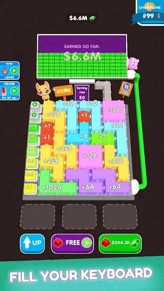 Button Fever [MOD: много денег и быстрый прогресс] Screenshot 2