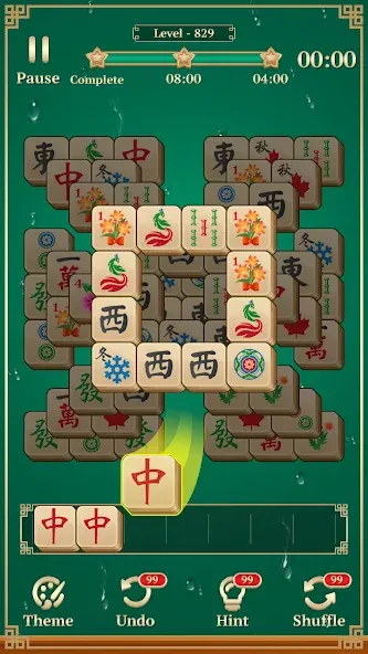 Mahjong Solitaire: 3 Tiles [MOD: безлимитные подсказки и отмены ходов] Screenshot 2