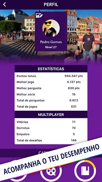 Quizit - Trivia Português [MOD: безлимитные подсказки и жизни] Screenshot 5