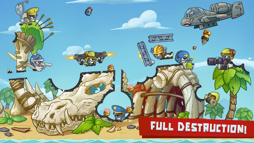 Warlings 2: Total Armageddon [MOD: безлимитные ресурсы и мощное оружие] Screenshot 1