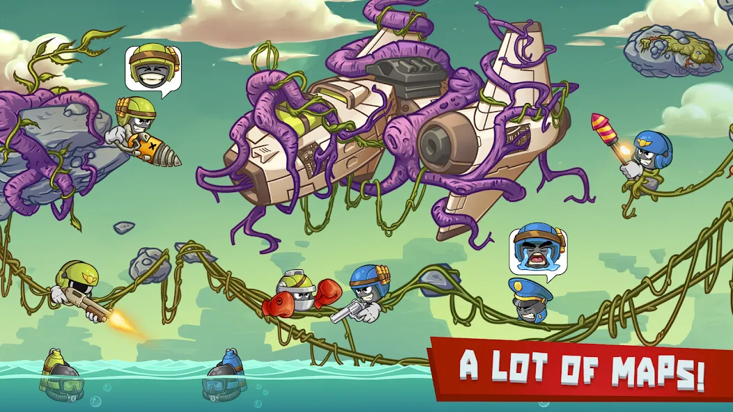 Warlings 2: Total Armageddon [MOD: безлимитные ресурсы и мощное оружие] Screenshot 2