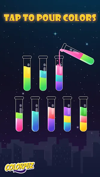 Colorpuz - Water Sort Puzzle [MOD: без рекламы и все уровни открыты] Screenshot 1