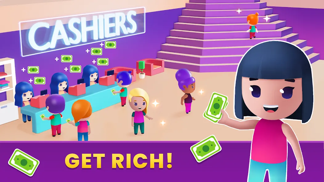 Idle Beauty Salon Tycoon [MOD: безлимитные деньги и алмазы] Screenshot 2