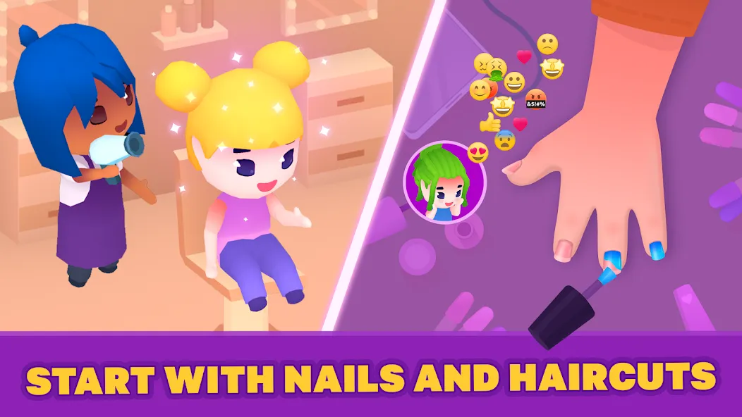 Idle Beauty Salon Tycoon [MOD: безлимитные деньги и алмазы] Screenshot 3