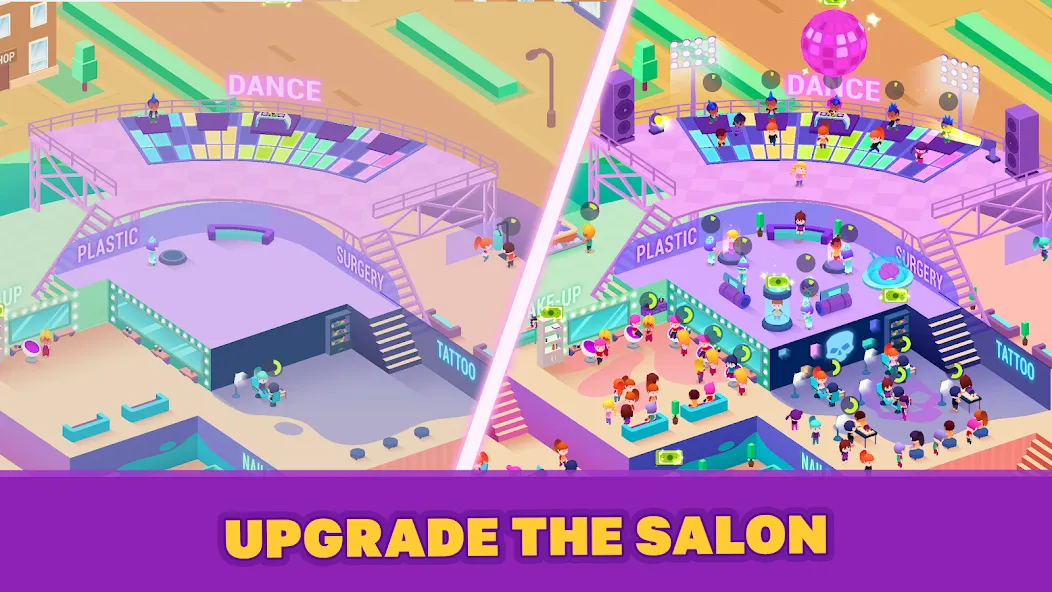 Idle Beauty Salon Tycoon [MOD: безлимитные деньги и алмазы] Screenshot 4
