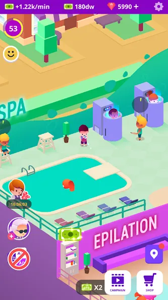 Idle Beauty Salon Tycoon [MOD: безлимитные деньги и алмазы] Screenshot 5