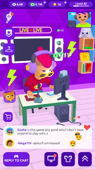 Idle Streamer - Tuber game [MOD: безлимитные деньги и бонусы] Screenshot 5