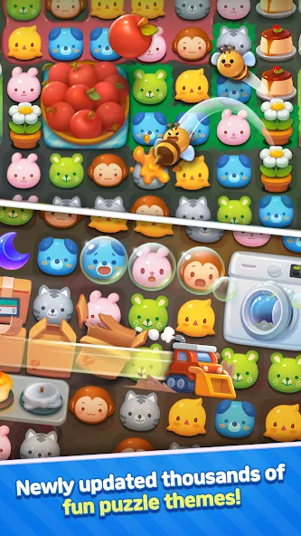 Anipang Match [MOD: безлимитные жизни и усилители] Screenshot 3