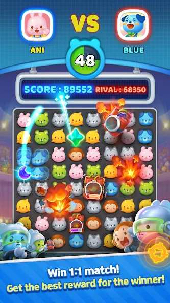 Anipang Match [MOD: безлимитные жизни и усилители] Screenshot 5
