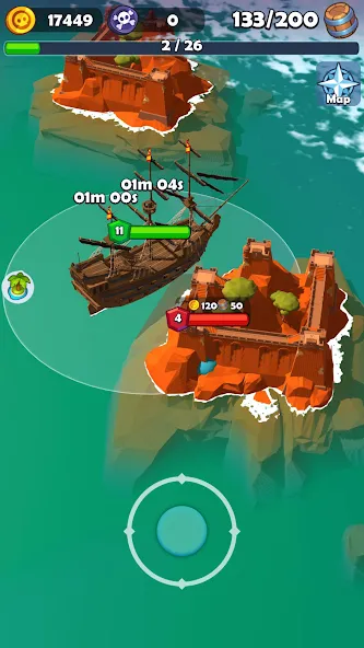 Pirate Raid - Caribbean Battle [MOD: безлимитные ресурсы и мощные корабли] Screenshot 4