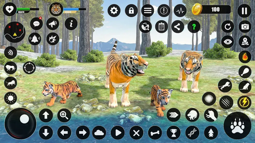 Tiger Simulator Animal Games [MOD: безлимитные монеты и энергия] Screenshot 2