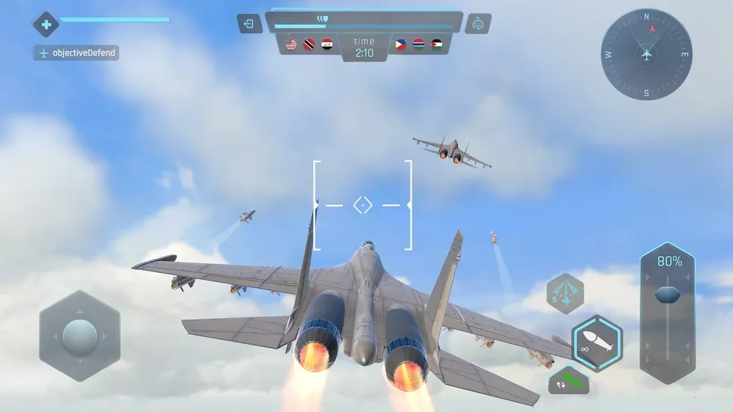 Sky Warriors: Airplane Games [MOD: безлимитные деньги и улучшенное оружие] Screenshot 3