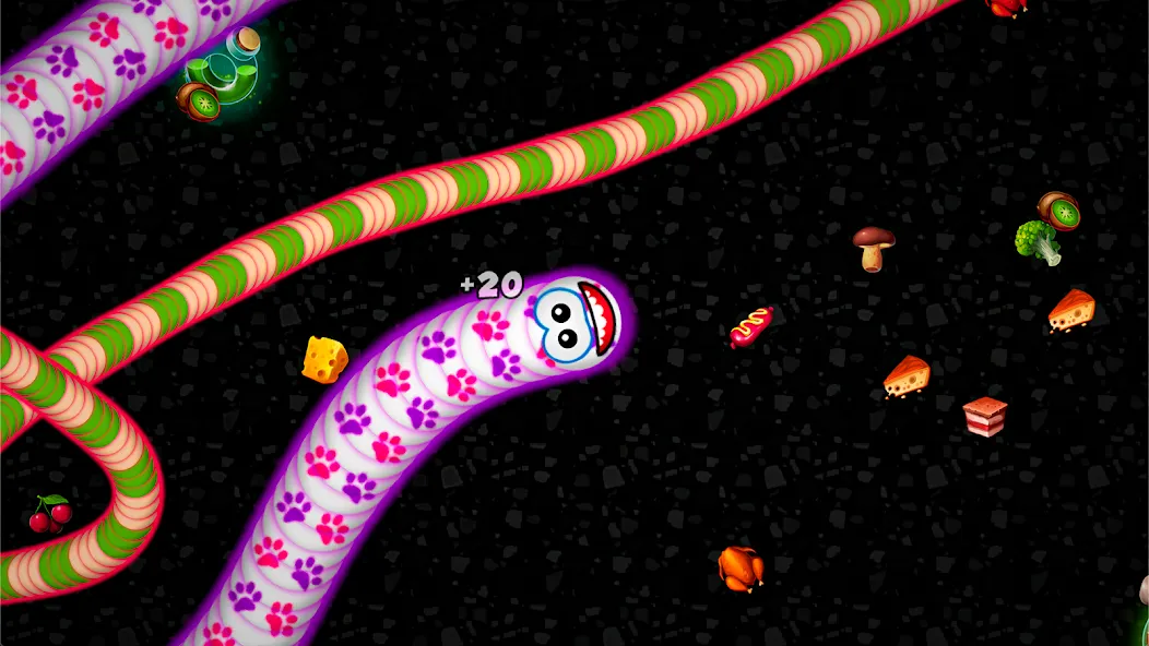Worms Zone .io - Hungry Snake [MOD: без рекламы и много монет] Screenshot 1