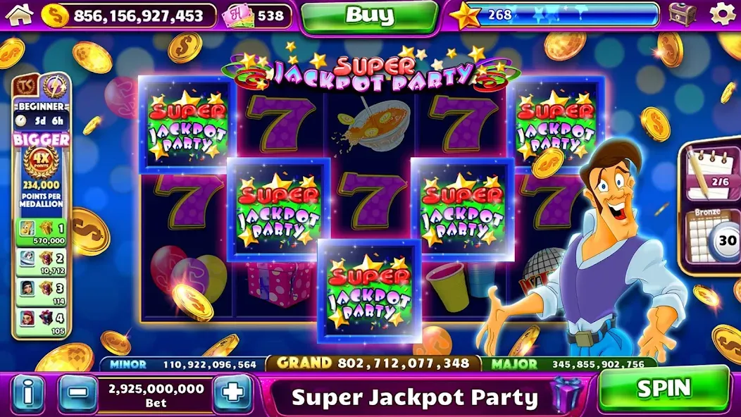 Jackpot Party Casino Slots [MOD: бесплатные спины и много монет] Screenshot 4
