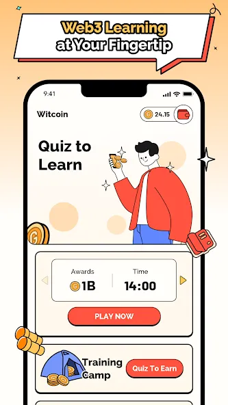 Witcoin: Web3 Play to Learn [MOD: расширенные награды и доступ ко всем урокам] Screenshot 1