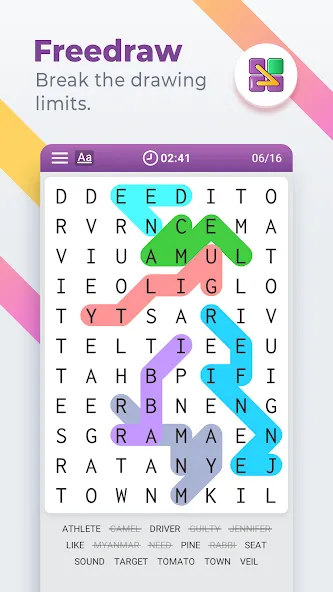 Word Search Colorful [MOD: подсказки доступны без ограничений] Screenshot 5
