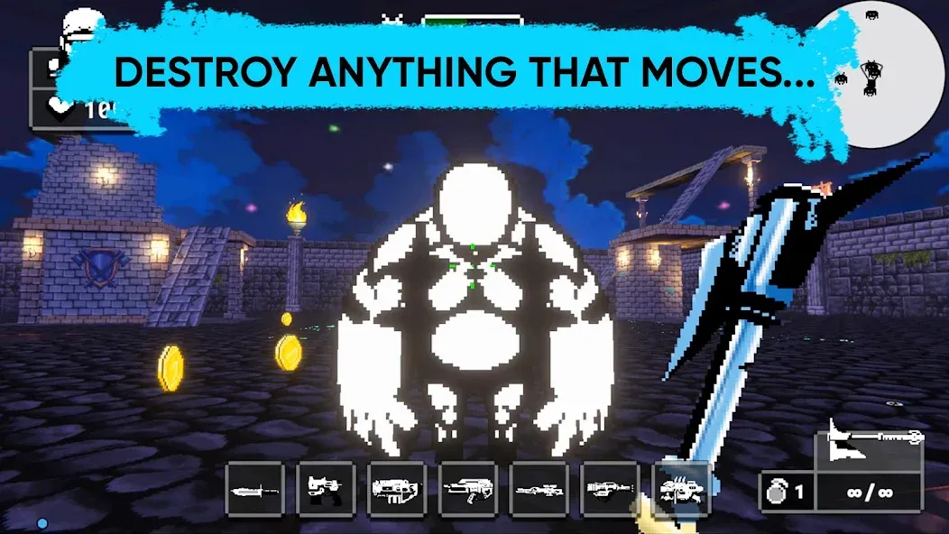 Doomsday pixel shooter 3d [MOD: безлимитные патроны и здоровье] Screenshot 1