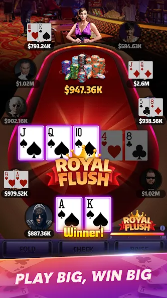 Mega Hit Poker: Texas Holdem [MOD: безлимитные фишки и все функции открыты] Screenshot 2