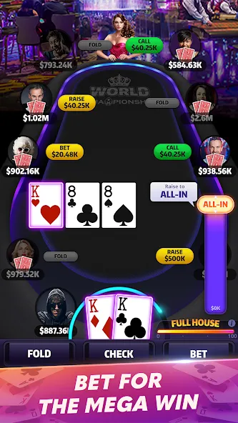 Mega Hit Poker: Texas Holdem [MOD: безлимитные фишки и все функции открыты] Screenshot 3