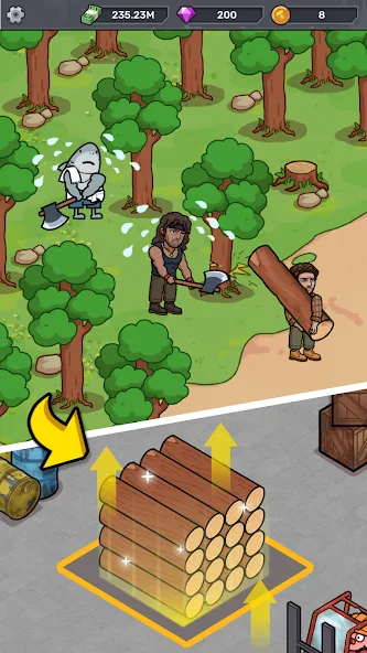 Lumber Out [MOD: безлимитные ресурсы и ускоренная рубка] Screenshot 4