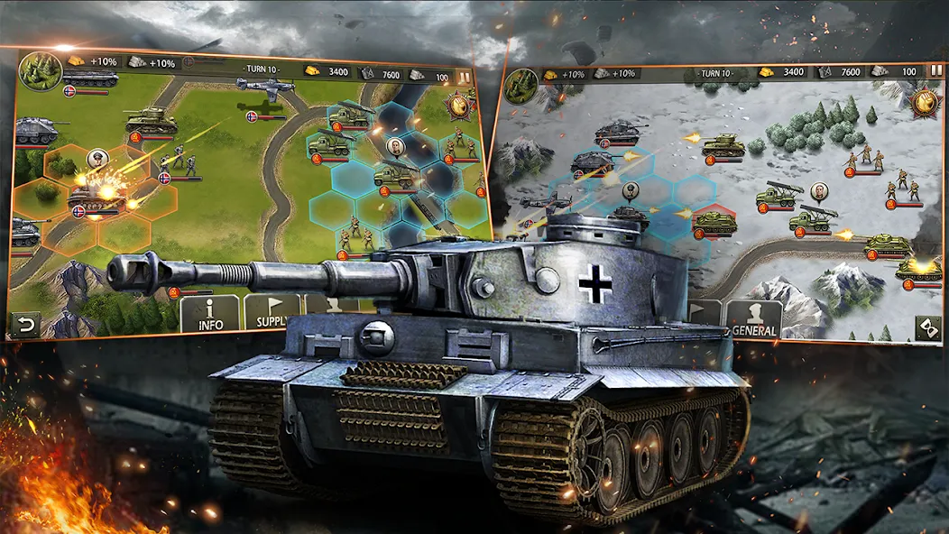 World War 2:WW2 Strategy Games [MOD: безлимитные ресурсы и открытые уровни] Screenshot 3
