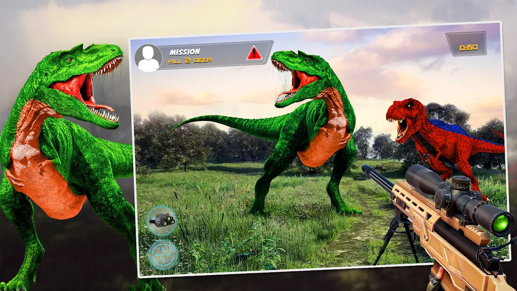 Dino Hunting Sniper Shooter 3D [MOD: безлимитные деньги и патроны] Screenshot 2
