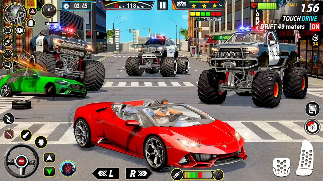 Police Monster Truck Car Games [MOD: безлимитные деньги и топливо] Screenshot 3