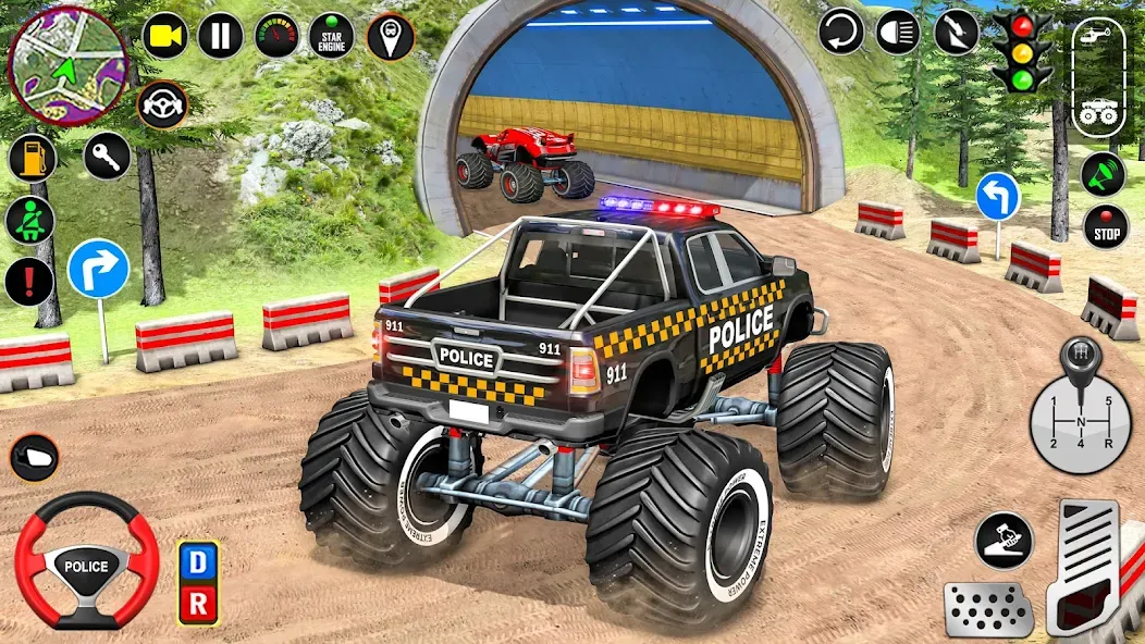 Police Monster Truck Car Games [MOD: безлимитные деньги и топливо] Screenshot 4