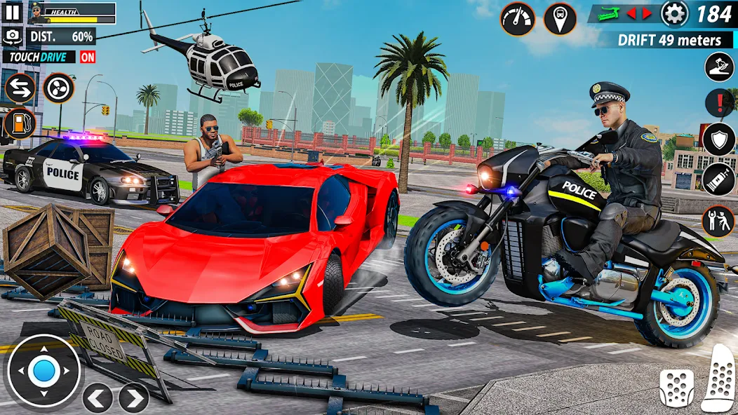 Police Moto Bike Chase Crime [MOD: неограниченные деньги и топливо] Screenshot 3