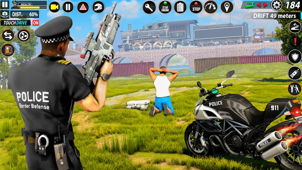 Police Moto Bike Chase Crime [MOD: неограниченные деньги и топливо] Screenshot 4