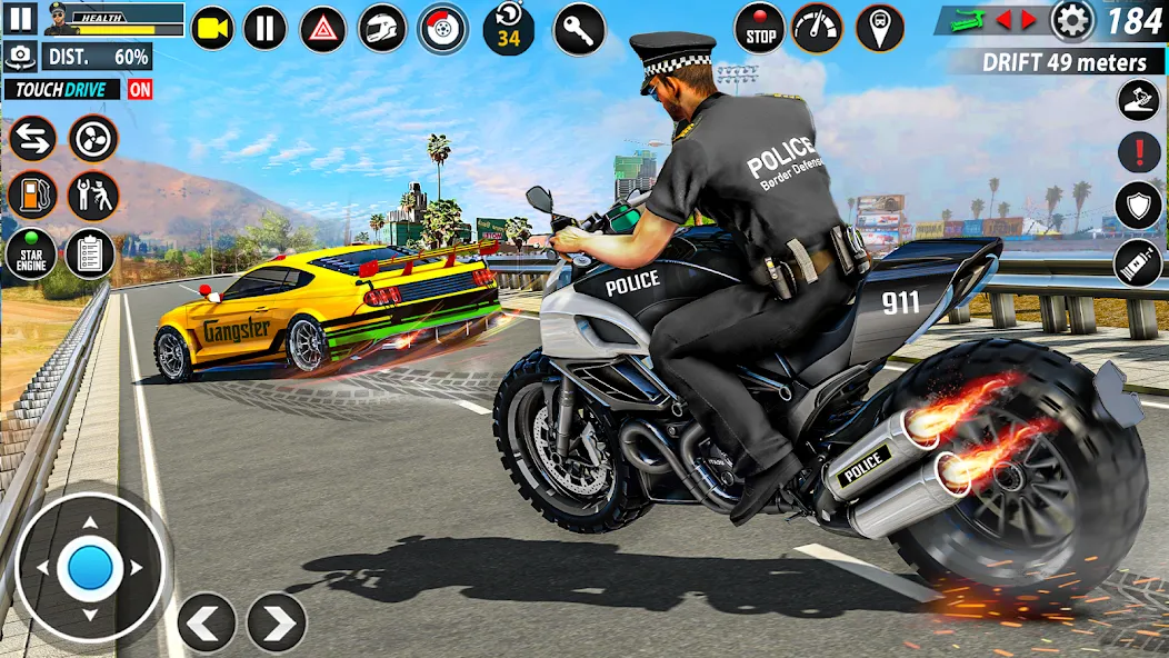 Police Moto Bike Chase Crime [MOD: неограниченные деньги и топливо] Screenshot 5
