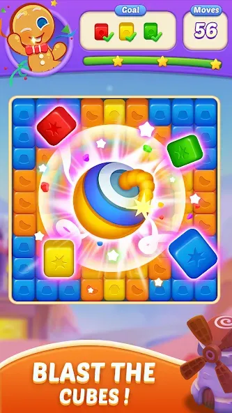Candy Blast Fever:Cubes Crush [MOD: безлимитные жизни и усилители] Screenshot 3