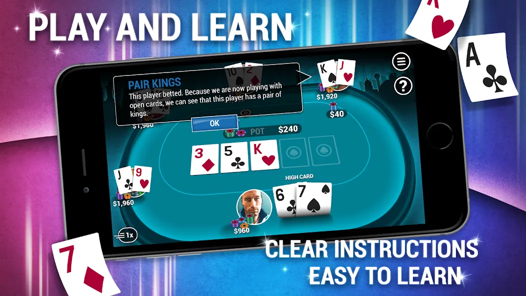 Learn How To Play Texas Poker [MOD: бесконечные фишки и подсказки] Screenshot 3