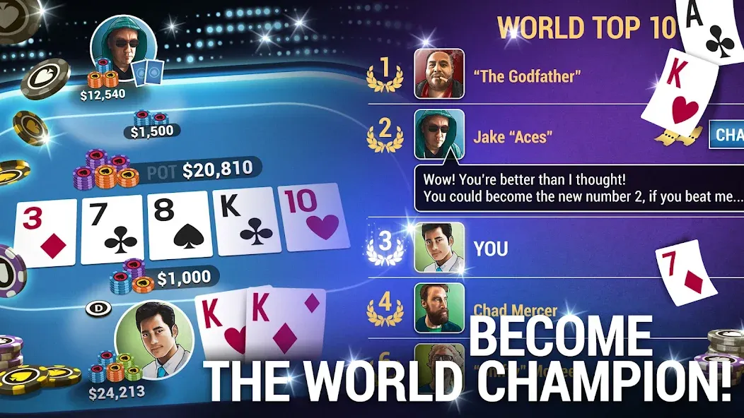 Poker World, Offline TX Holdem [MOD: безлимитные фишки и все турниры открыты] Screenshot 3