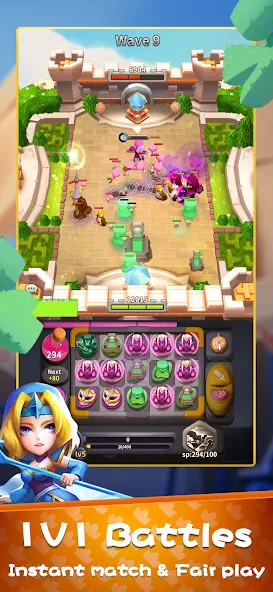 Merge Heroes: Tower Defense [MOD: безлимитные монеты и алмазы] Screenshot 4