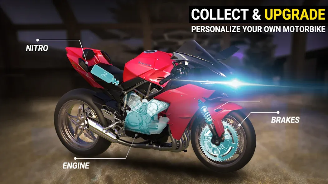 Speed Moto Dash:Real Simulator [MOD: безлимитные деньги и все мотоциклы открыты] Screenshot 2