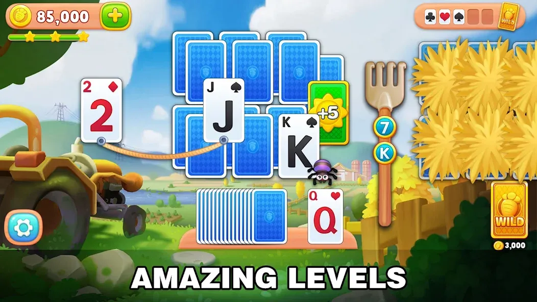 Solitaire Farm: Card Games [MOD: безлимитные монеты и подсказки] Screenshot 2