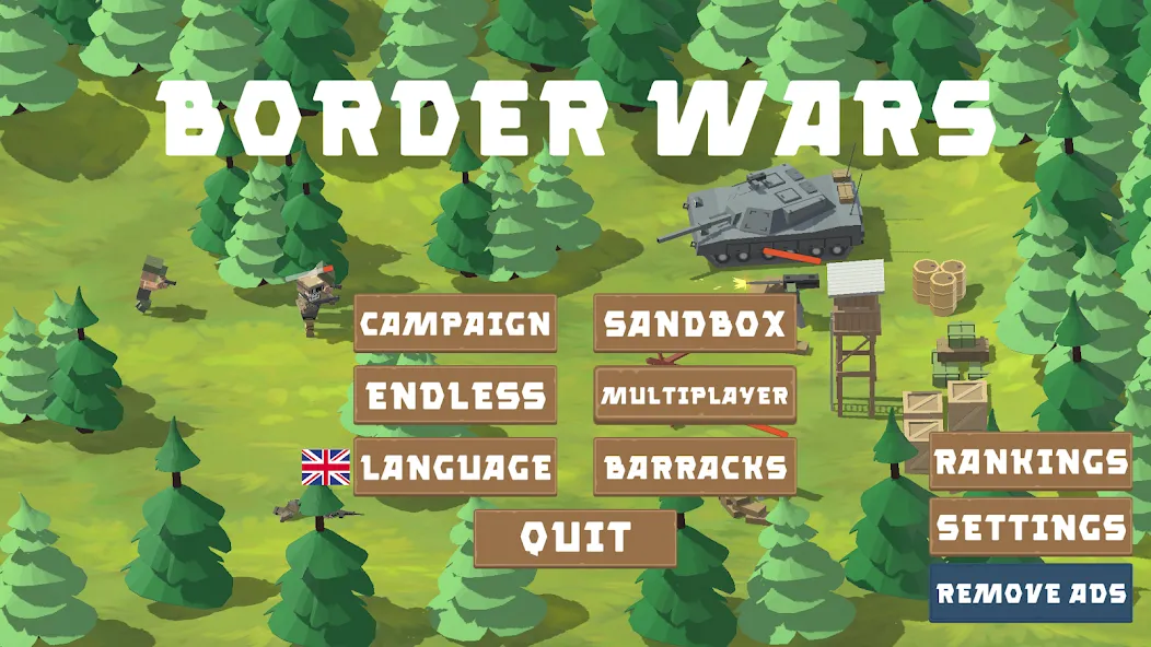 Border Wars: Army Simulator [MOD: безлимитные деньги и оружие] Screenshot 1
