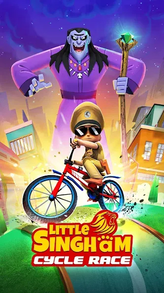 Little Singham Cycle Race [MOD: безлимитные монеты и все велосипеды] Screenshot 1