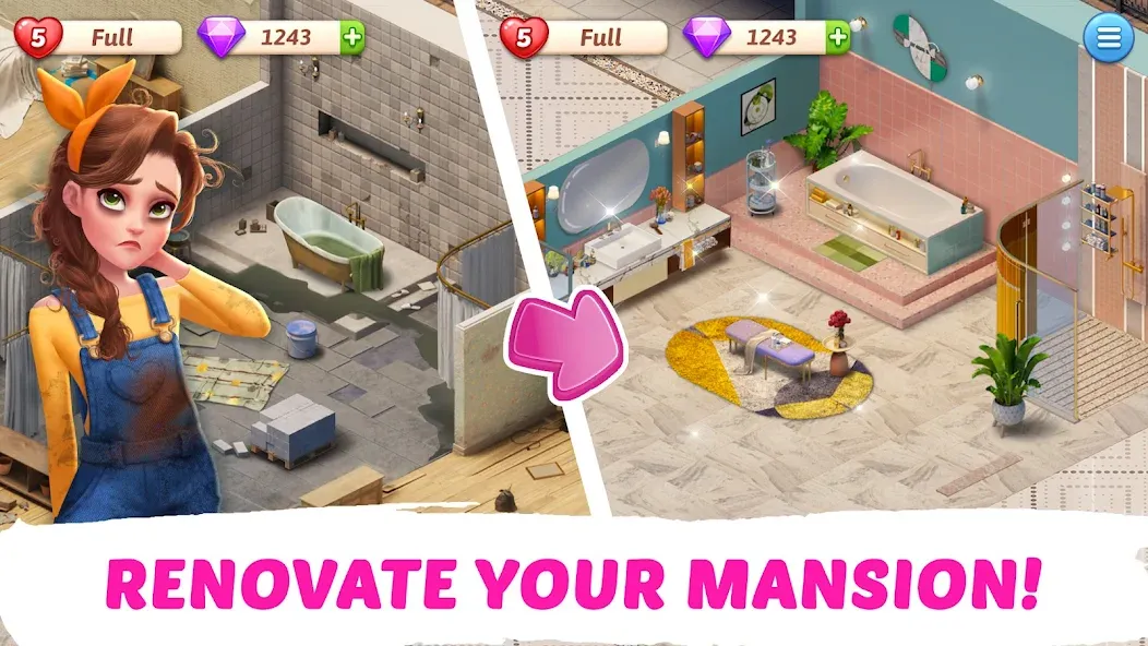 My Story - Mansion Makeover [MOD: безлимитные монеты и бесплатный ремонт] Screenshot 2